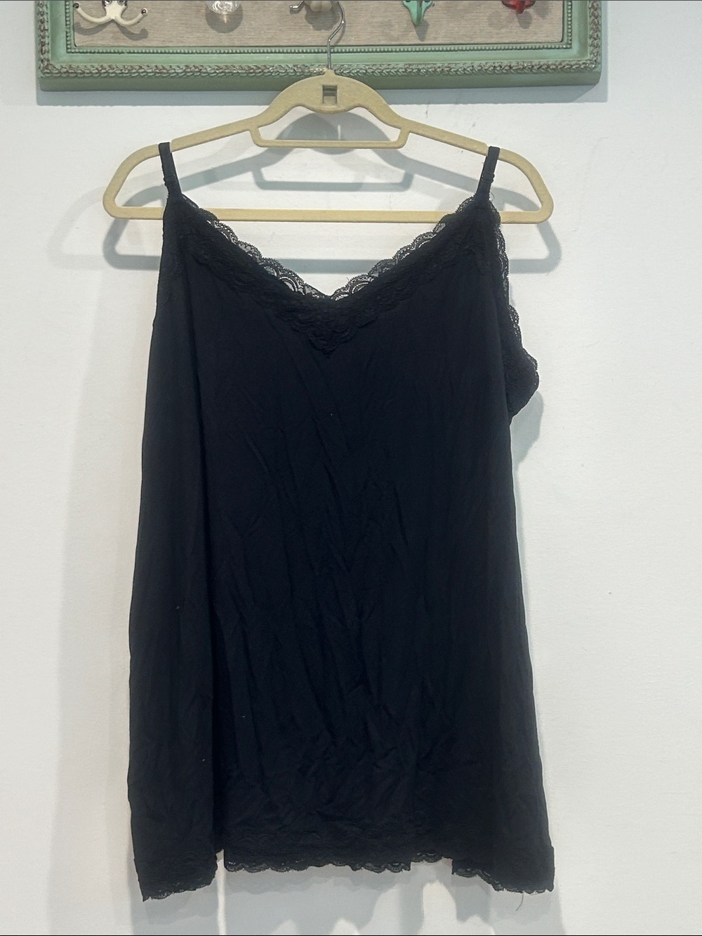 Lane Bryant Classic Black Lace-Trim Cami Tank Top Women’s size 22/24 essential